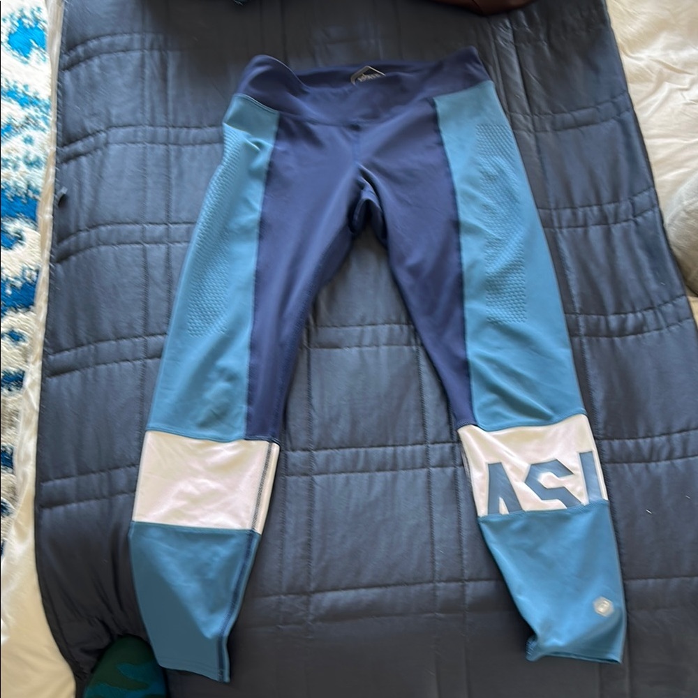 Adult ASICS running Blue and White Leggings